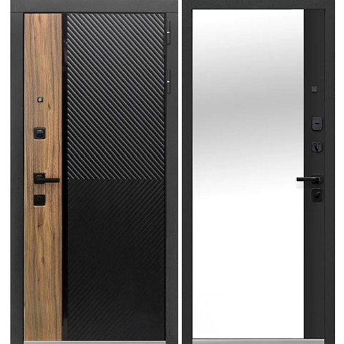 Дверь входная "Люксор 2МДФ",860*2050*115мм,правая, МДФ -"Дуб Диагональ",МДФ "Орех Каньон"