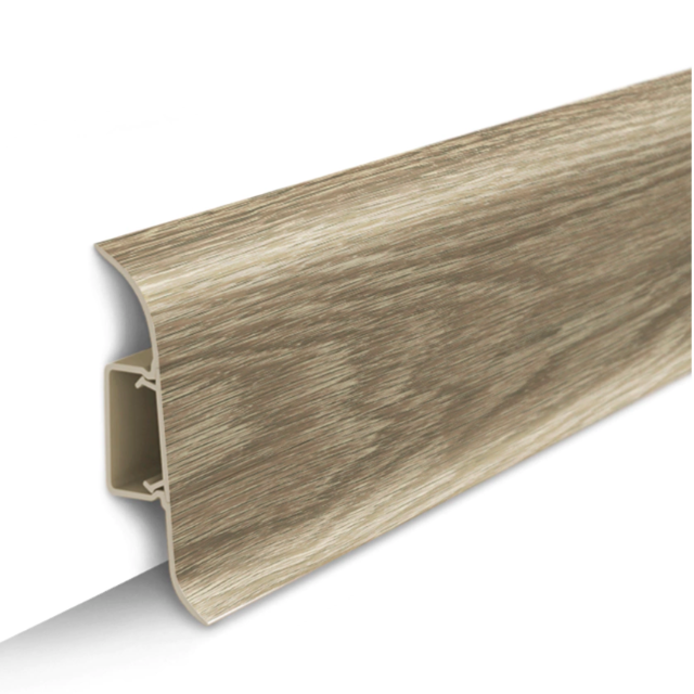 Плинтус "Дуб мокко", кабель-канал, мягкий край, 55*2200мм