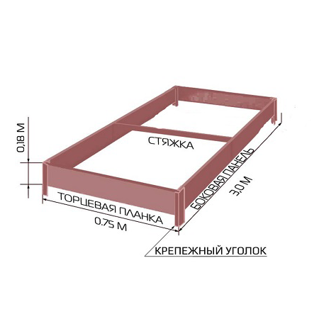 Грядка ПВХ &quot;Грядкапласт&quot; 3,0м коричневая