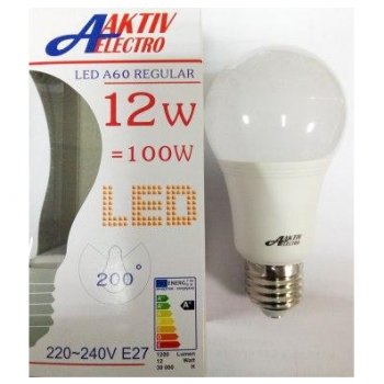 Лампа светодиодная A60 12Вт &quot;AKTIV ELECTRO LED-A60-Regular&quot; Е27 220-240В 6500K 1200Лм