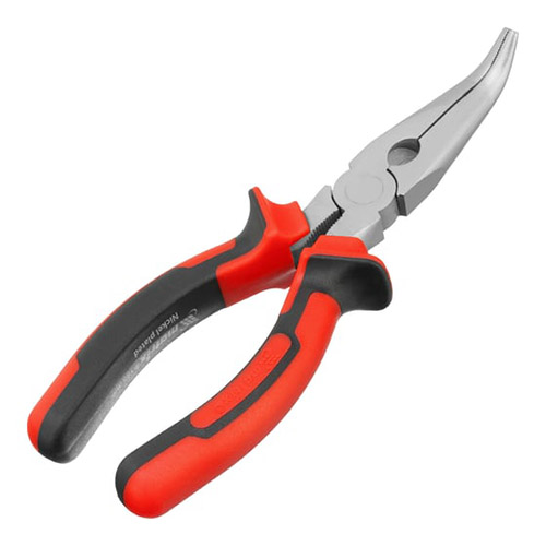 Длинногубцы Nickel &quot;Matrix&quot; 180мм изогнутые, никелированные, двухкомп. ручки 17422