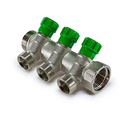 Коллектор с тремя вентилями &quot;Tim&quot;, 1в*3/4н*3/4н*3/4н*1н, под евроконус