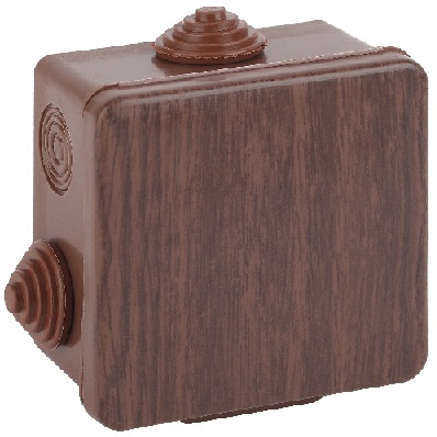 Коробка распределительная &quot;Эра&quot; для открытой проводки, 80*80*50мм, дуб, IP54