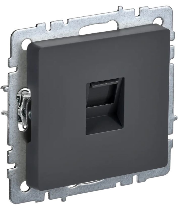 Розетка 1-ая компьютерная RJ45 кат.5E "BRITE" с/п, механизм (без рамки), граф. IEK