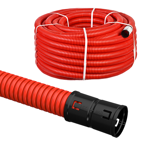 Труба гофрированная двустенная ПНД d50мм, красная &quot;ИЭК&quot;