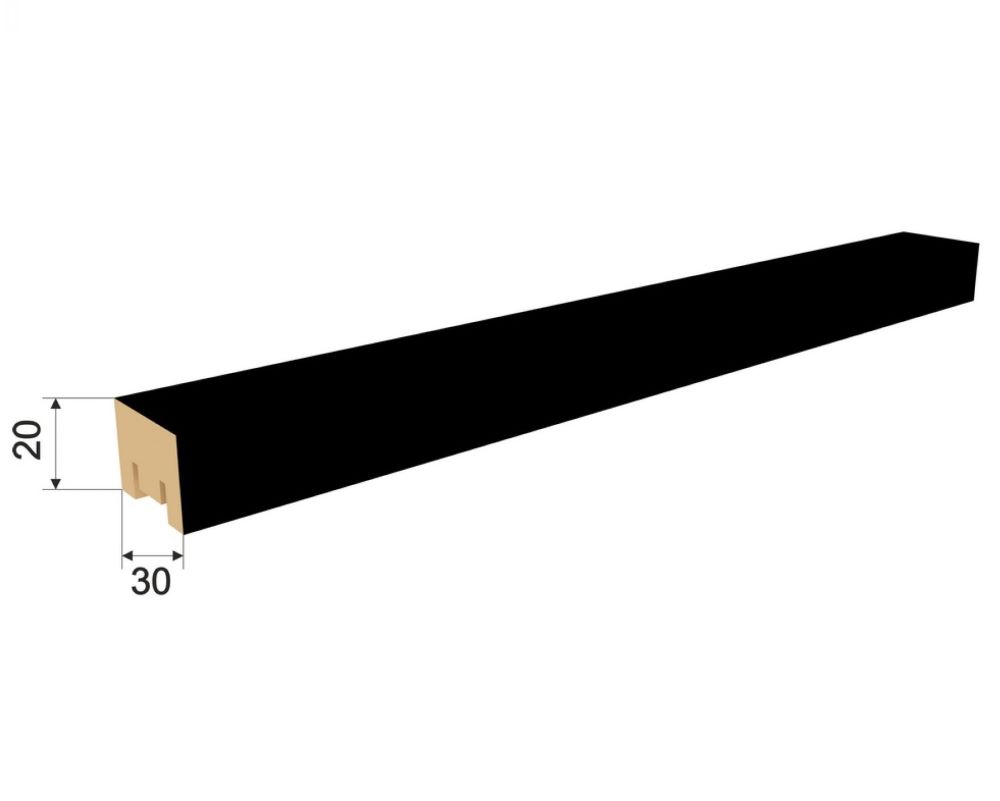 Интерьерная рейка МДФ STELLA Бриона Black Edition 16*40*2700мм