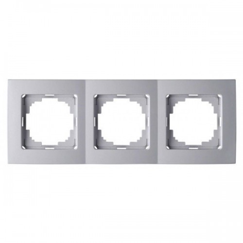 Рамка "NILSON Touran" тройная, горизонтальная, Серебро