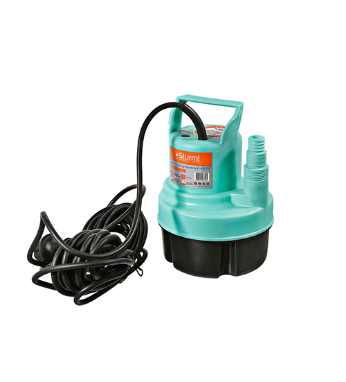 Насос для подъема воды с пола WP9703SW , 300 Вт, качает с 2мм, 82 л/мин, напор 6м, 10м, Sturm!