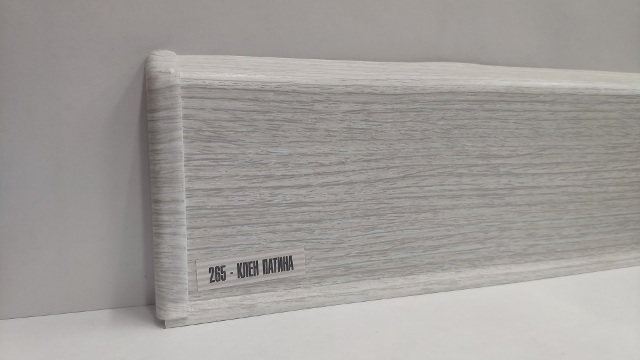 Плинтус "Клен патина", кабель-канал, мягкий край, 70*2200мм