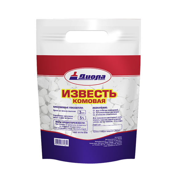 Известь "Диола" комовая, 3кг