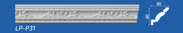 Плинтус М "Lifeplex LP-P31" потолочный, 80*80*2000мм, 1/44