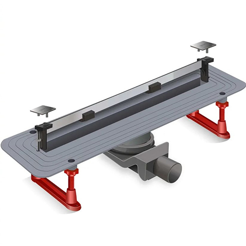 Душевой лоток "Zeissler" 70*600мм, безрамочная решетка под плитку, минимальная высота 52мм