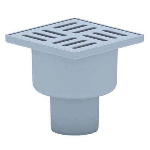 Трап сливной вертикальный  50мм, 100*100, пластиковая крышка, белый, "Ани Пласт"