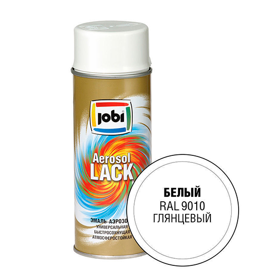 Эмаль аэрозольная белая глянцевая "Jobi", 520мл