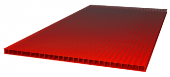 Сотовый поликарбонат 6000*2100*10мм, красный 1,4кг/м2,
