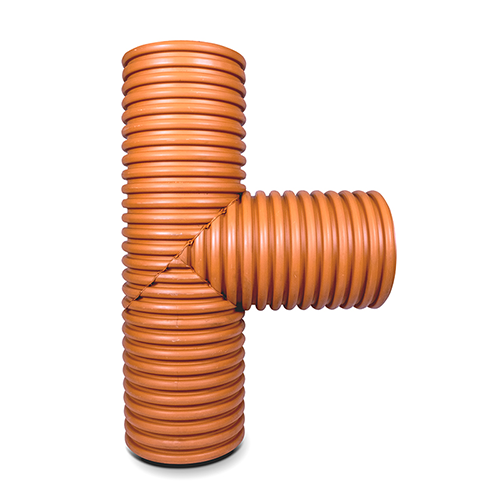 Тройник для гофрированной двухслойной трубы Polytron Prokan 150мм , 90°