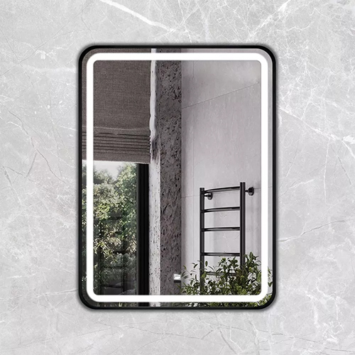 Зеркало "Ситара 60" 600*800*31мм, подсветка, сенсорный выкл., антизапотевание, черный матовый