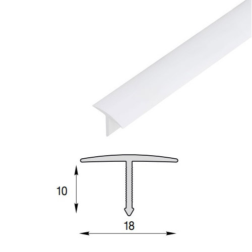 Т-профиль 18*10мм, L=2,7м, "Белый"