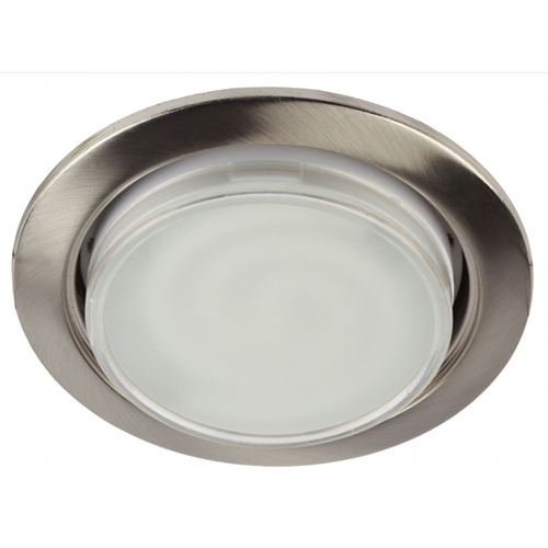 Светильник потолочный GX53 KL35 SN/1 "Эра" 13Вт, 106х90мм, встраиваемый, круг, сатин никель, IP20