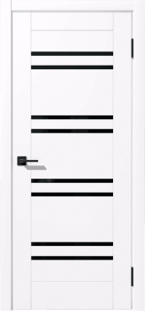 Дверное полотно "Рада NEW Линия", 600*2000*38мм, остекленное/черное, ПВХ, "Ясень белый"Дубрава Сибирь