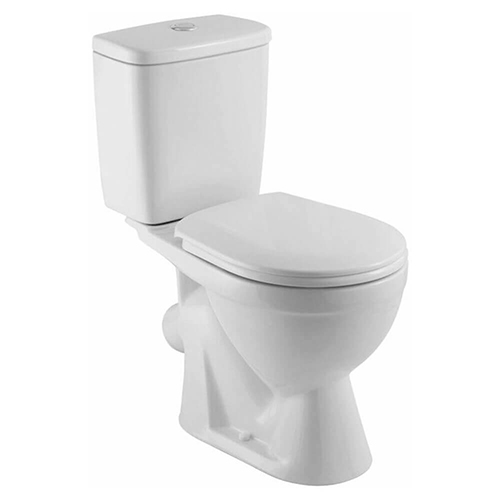 Унитаз-компакт "Лира" косой выпуск, нижняя подводка  с крышкой