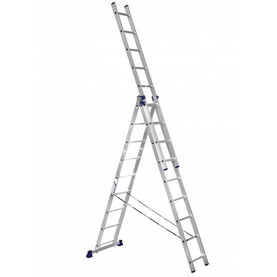 Лестница-стремянка "Алюмет" алюминиевая H3-9, 3 секции длиной по 2,53м