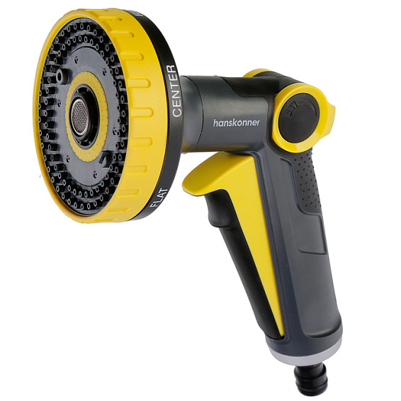 Пистолет-распылитель 8-режимный + фитинг аквастоп, метал"Hanskonner"