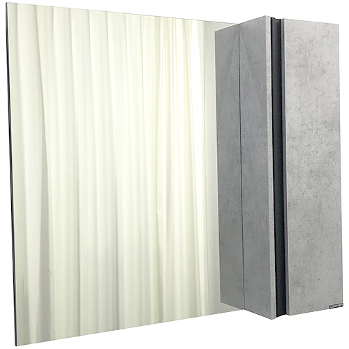 Шкаф с зеркалом "Эдинбург 90", бетон светлый