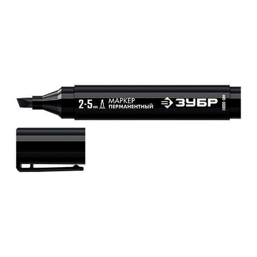 Маркер Зубр МП-300К, 2-5мм, перманентный клиновидный, черный