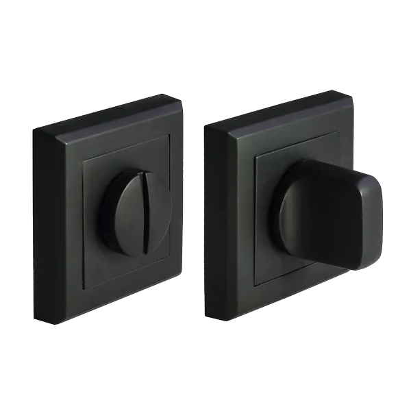 Завертка дверная "MH-WC-S BL", квадратная накладка, "Черный"