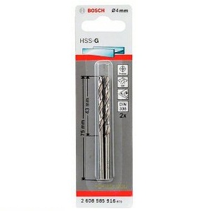 Сверло по металлу 4*75мм HSS-G Bosch