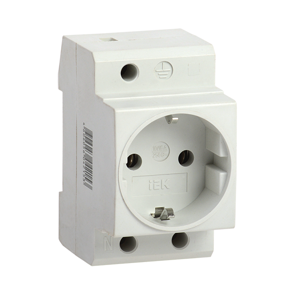 Розетка с заземлением &quot;РАр10-3-ОП&quot; на Дин-рейку &quot;ИЭК&quot;