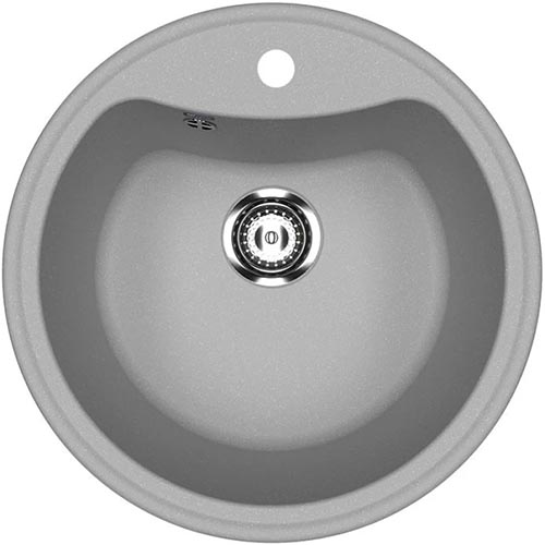 Мойка из искусственного гранита  "Ulgran", 490*185мм "круглая", графит