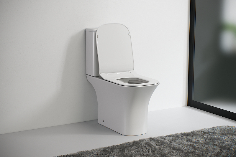 Унитаз-компакт "ZM" горизонтальный выпуск, нижняя подводка "1215A" с крышкой мультилифт