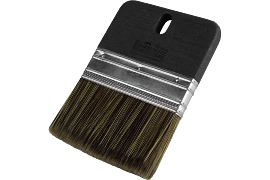 Кисть 75*15мм плоская, декоративная темная синтетическая щетина, пластиковая ручка, DECOR