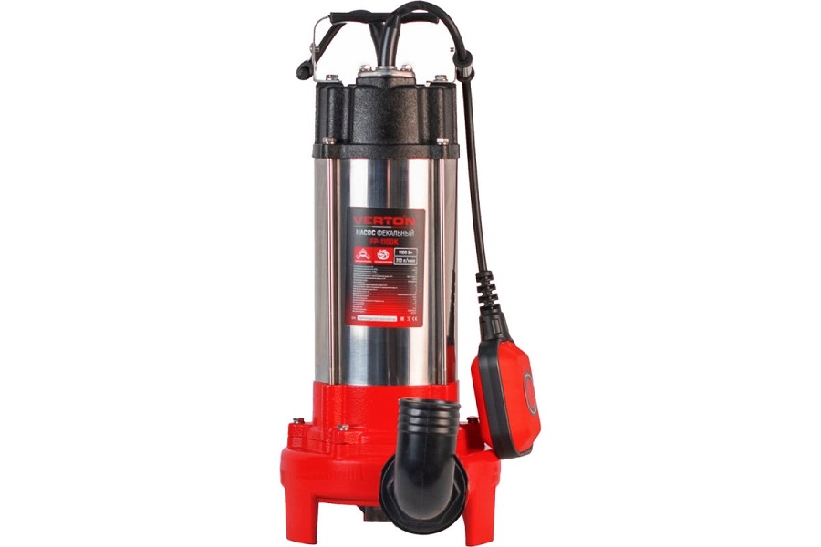 Насос погружной фекальный AQUA FP1100K 1100Вт, производительность 18,6м3/ч, высота 9м, глубина 5м, диаметр выхода 50мм, режущий нож &quot;Verton&quot;