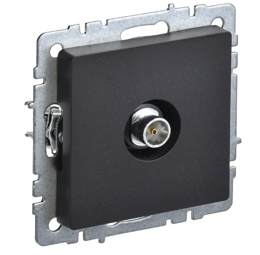 Розетка ТВ оконечная "BRITE" с/п, механизм (без рамки), черн. IEK