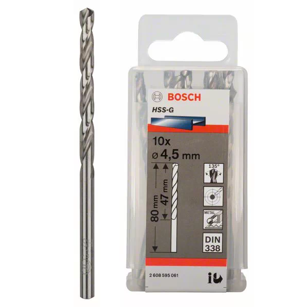 Сверло &quot;Bosch&quot; по металлу HSS-G 4,5*47*80мм