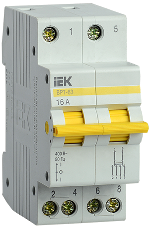 Выключатель-разъединитель трехпозиционный ВРТ-63, 2Р 16А "ИЭК