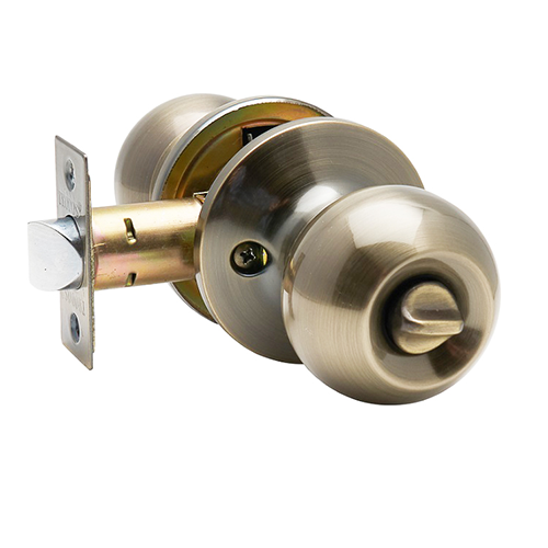 Ручка дверная "ЗШ-03", шариковая, фиксатор, "Бронза"