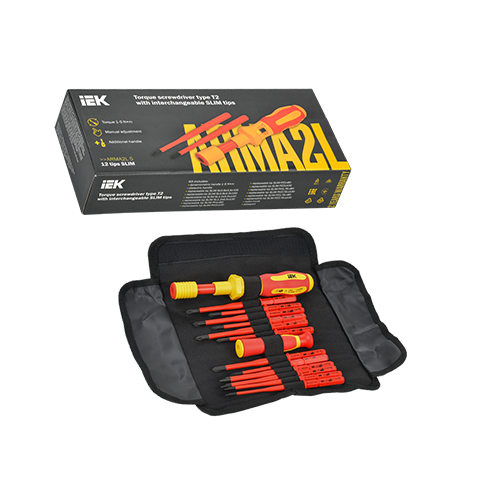Набор динамометрической отвертки со сменными жалами "ИЭК" ARMA2L 5, SLIM 14шт