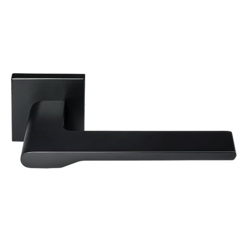 Ручка дверная "MH-53 BL-6S", нажимная, квадратная накладка, "Черный"