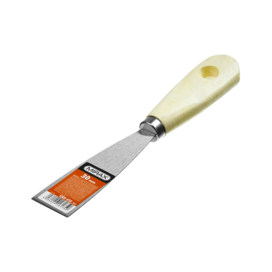 Шпатель "MIRAX" из нержавеющей стали 30мм, деревянная ручка