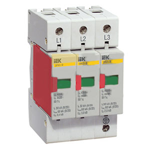Ограничитель импульсных перенапряжений ОПС-1-C 3P In=20kA Un=400 Im=40kA "ИЭК"