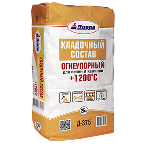 Кладочный состав для печей и каминов "Д-375" 10кг