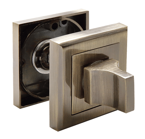 Завертка дверная "RAP-WC-S AB", квадратня накладка, "Бронза"