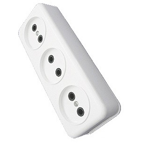 Розетка 3-ая без заземления, "БТ Минск", накладная, АБС пластик, РА16-244