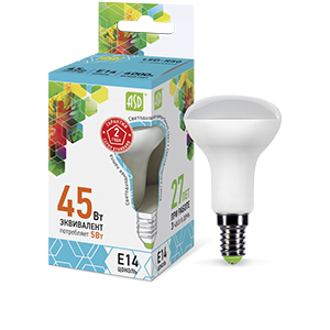 Лампа светодиодная "ASD" LED-R50, Е14, 5Вт, 220В, 4000К, 450Лм