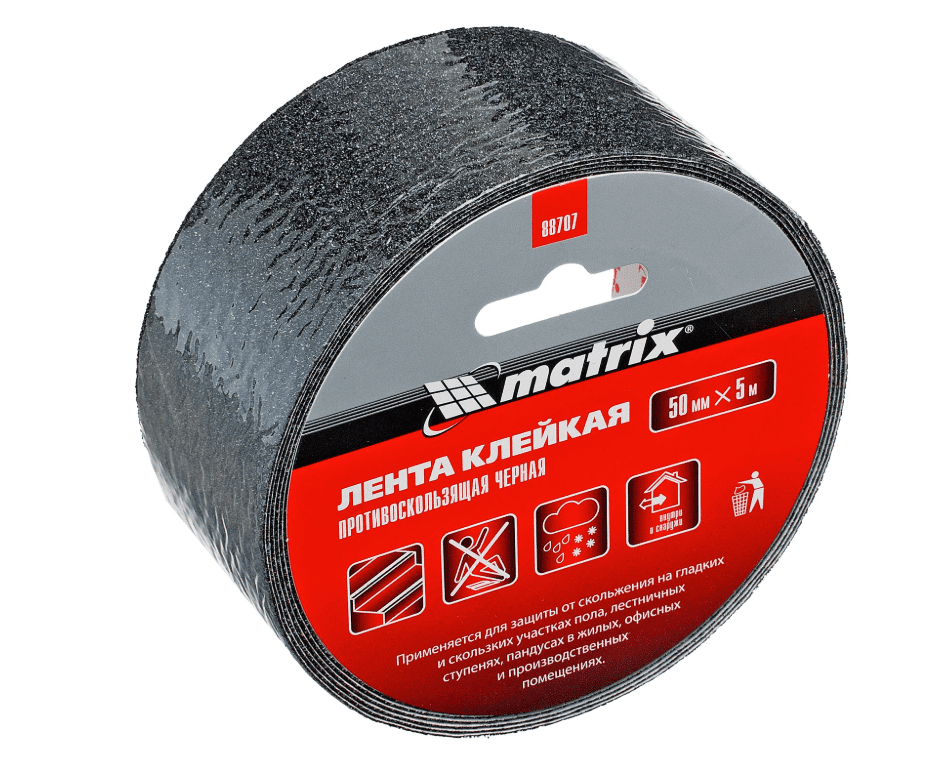 Лента противоскольжения клейкая "Matrix", 50мм*5м, черная