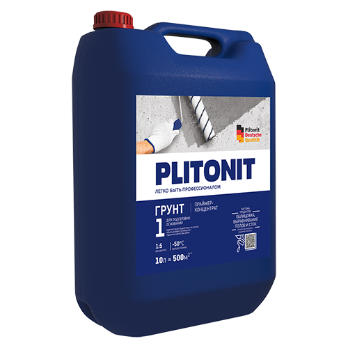 Грунт-концентрат на акрилатной основе для подготовки оснований "Плитонит Грунт1 PROFI", 10л
